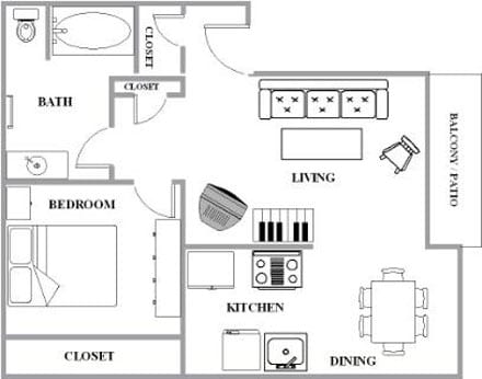 1BR/1BA - Oliva Apartments