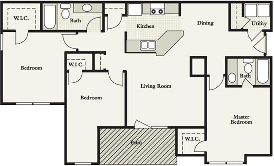 Floor Plan of Your Unit (Reversed) - 2041 Silvercrest Drive