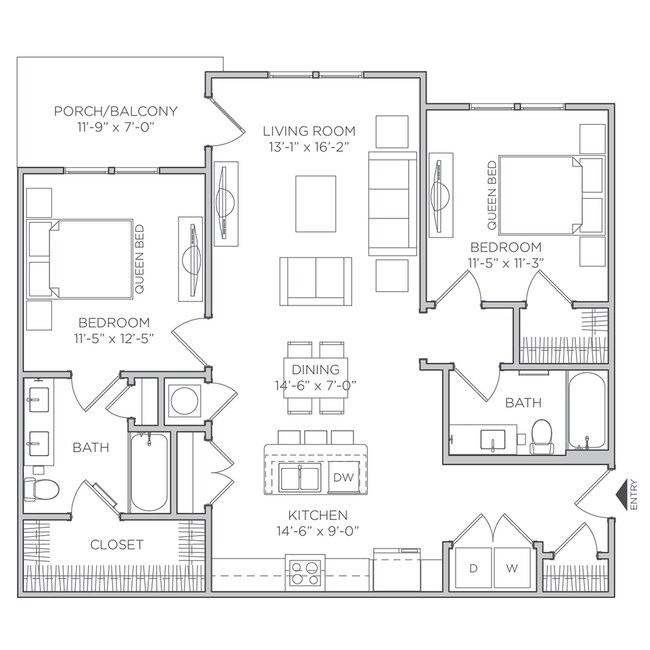 2 Bed 2 Bath A – 1,085 Sq. Ft. - Aldon at Keys Crossing