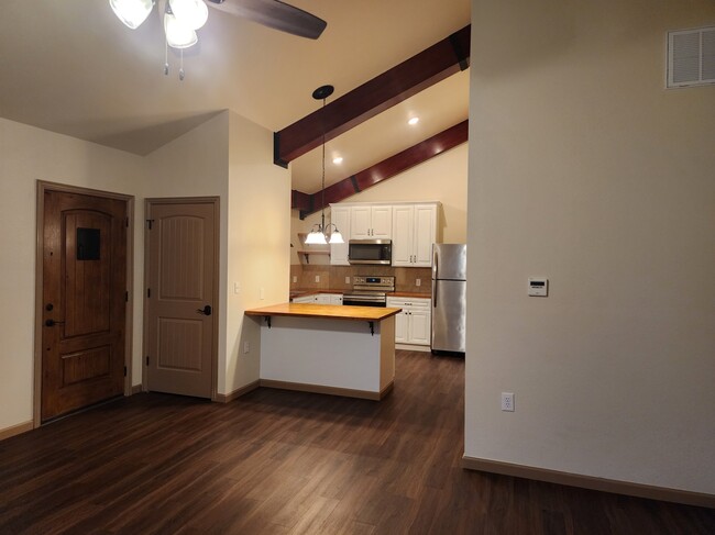 Kitchen view from living room - 504 Kelly Rd