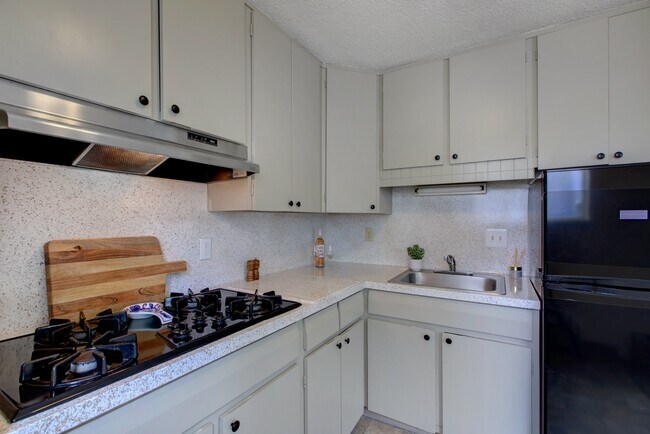 Experience cooking in a kitchen that blends elegance with modern functionality. - Harmony Apartments