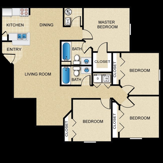4BR/2BA - Tower Point Apartments