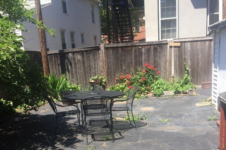 Private backyard, patio, and garden - 40 Academy St