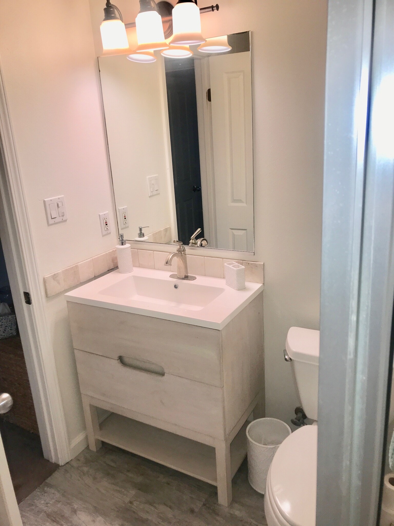 Upstairs second full bathroom, vanity - 210 Whiting St