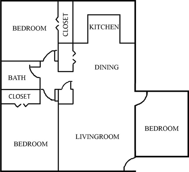 3BR/1BA - Lemans Square Apartments