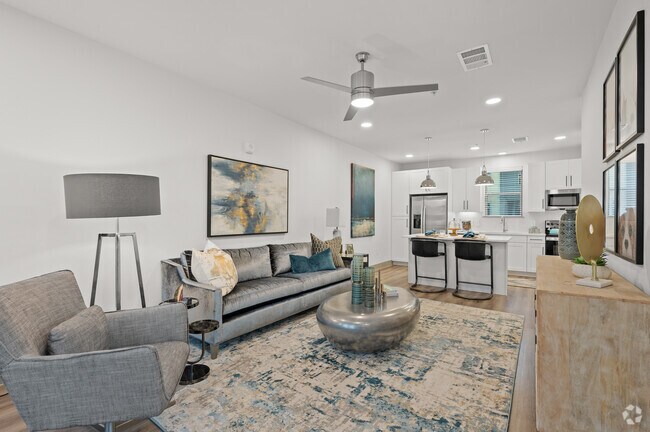 1BR, 1.5BA - 1,076SF Green Teal - The Overton