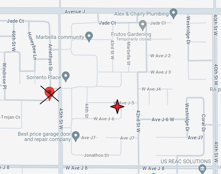 Navigation Location is incorrect - House is located on corner of W Ave J-5 and W Ave J-6 - 4254 W Avenue J5