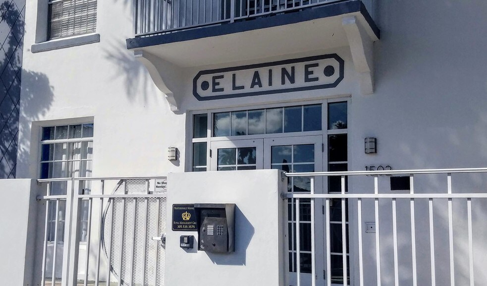 Front of historic Elaine building - 1502 Jefferson Ave