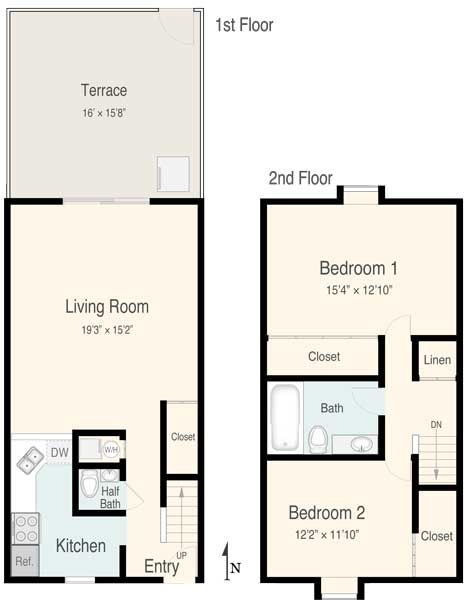 2BR/1.5BA - Old Bridge Apartments