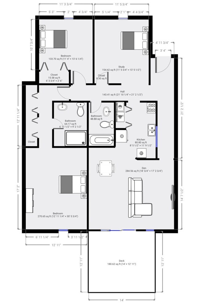 Unit Floor Plan - 2050 Cherokee Dr