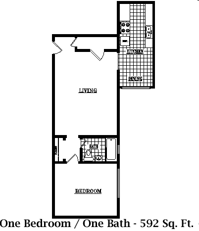 One Bedroom/One Bath - The Piccadilly