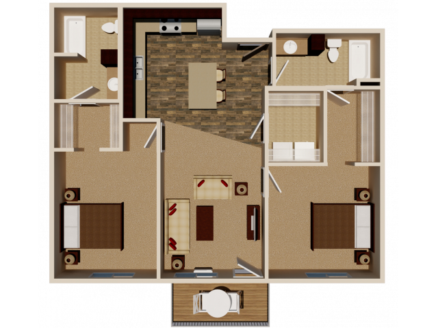 Floorplan - Rivers Bend Apartment Homes