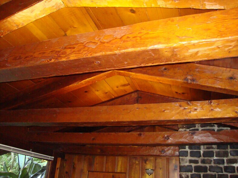 vaulted wood beam ceiling - 576 Arlington Ave
