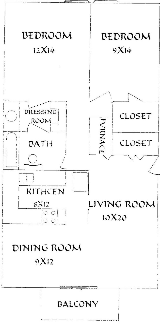 2BR/1BA - Quail Creek Apts.