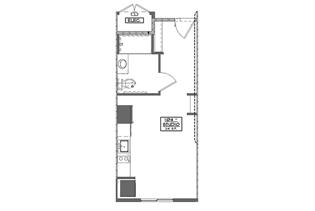 Studio 341 SF - The Corner Apartments