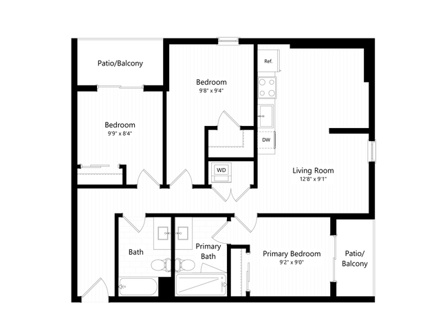 B - 3x2 floor plan THE CHARLIE SM YALE - THE CHARLIE SM YALE