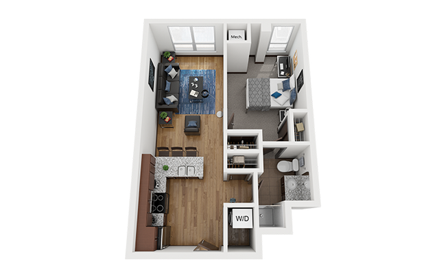 The Bridges Dinkytown A4 1x1 Floor Plan - The Bridges Dinkytown