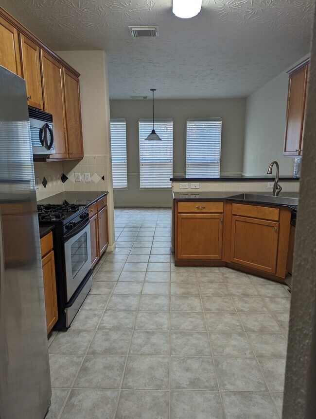 Kitchen view looking into the dining room, includes large single basin sink. - 5910 Hollister Cole