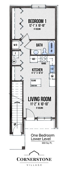 One Bedroom - Lower Level - Cornerstone Village Apartments