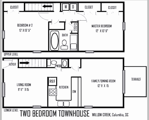 2BR/1.5BA - Willow Creek Apartments