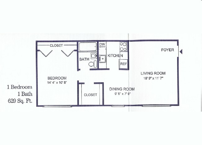 1BR/1BA - Yorkshire House Apartments