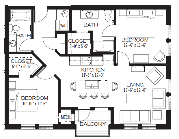 Floorplan - Apartments at the Yard: Brooks