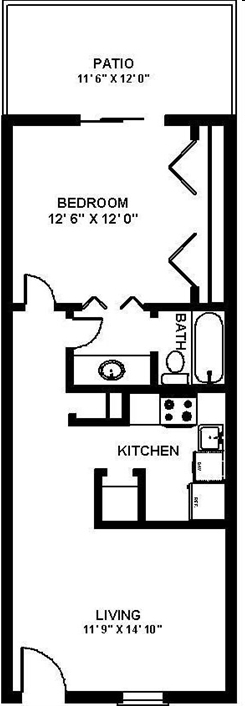 One Bedroom A - Provincial North Apartments