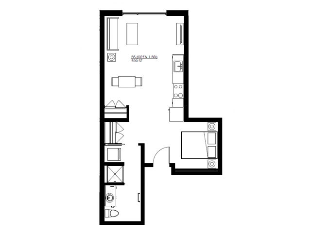 1x1 Alcove - Montessa Apartments