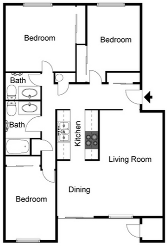 3BR/1.5BA - Courtyards at Cedar Hills