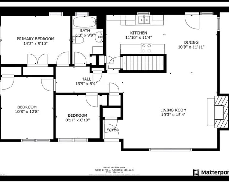 Upstairs floor plan - 1011 Olympic Ave