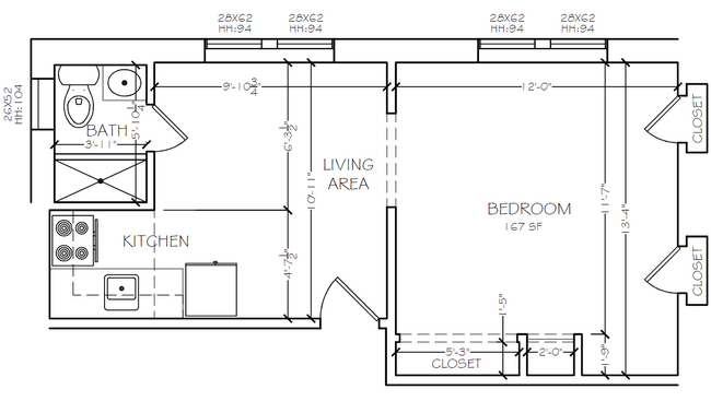 Studio Unit A2 - Campus Apartments