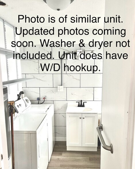 Unit will not include a washer or dryer. Will have w/d hookup and look similar to this photo. - 1971 Vaughn St