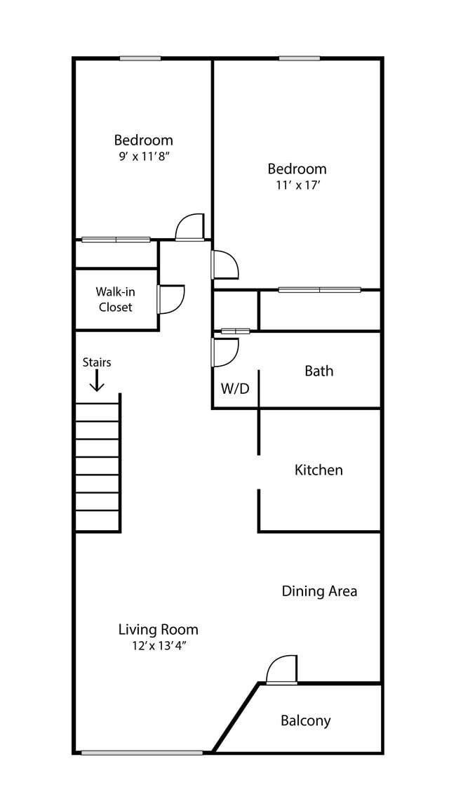 2 Bedroom Floor Plan | Court Commons - Court Commons