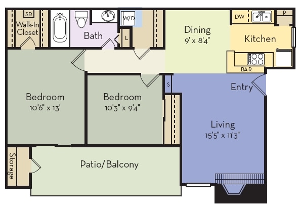 2BR/1BA - Oak Ridge Apartments