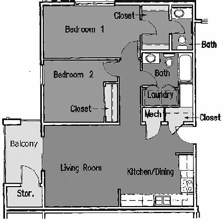 2BR/1.5BA - Independence Court