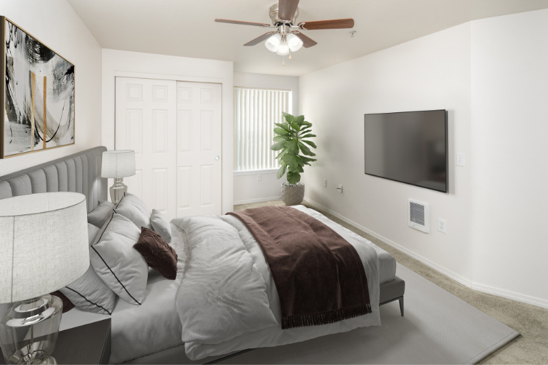 Furnished Bedroom - The Village Apartments