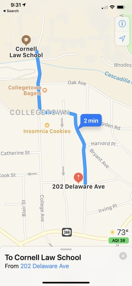 Walking distance to Cornell University, behind Breazzano building - 202 Delaware Ave