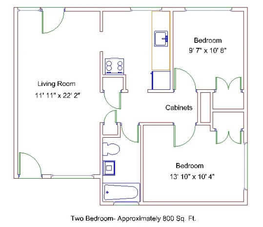 2BR/1BA - The Waverleigh Apartments