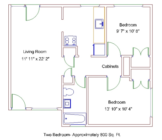 2BR/1BA - Waverleigh Apartments