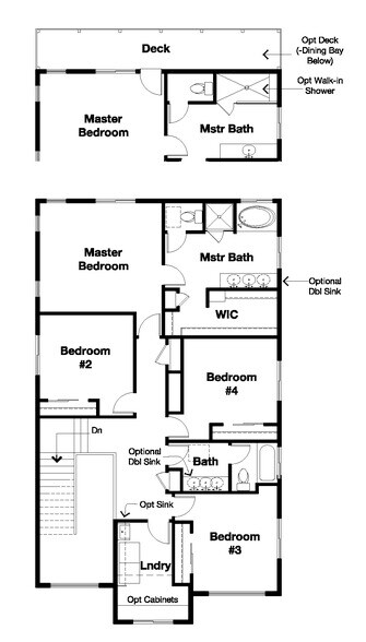 Upper level floor plan - 15231 S Park Bluff Way