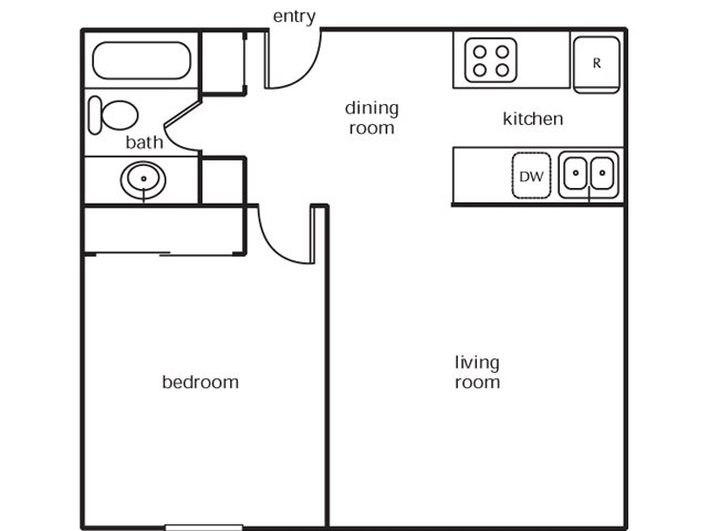 1BR/1BA - The Green Tree Apartments