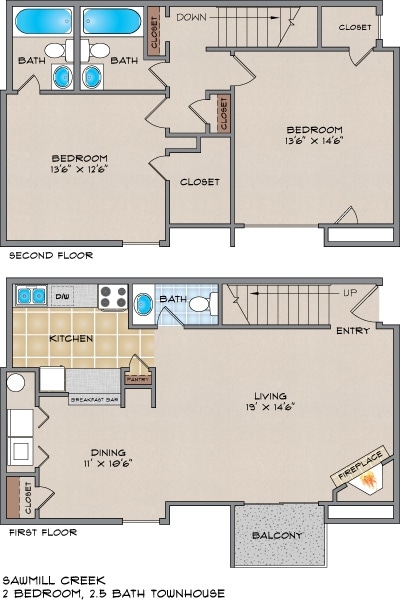 2BR/2.5BA - Sawmill Creek