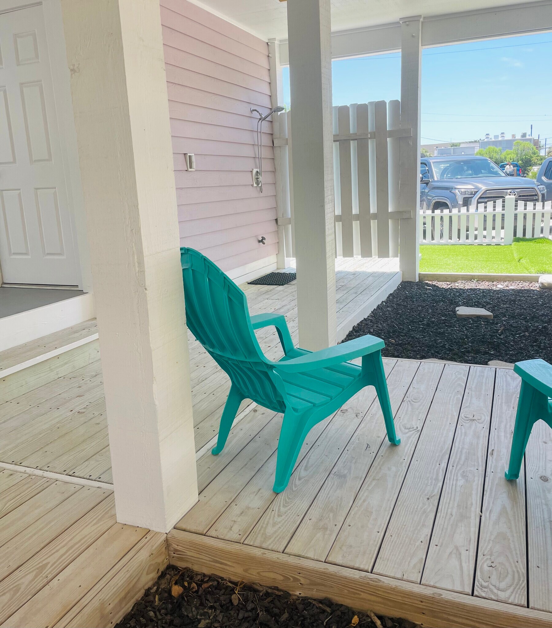 Back Deck with Outside Shower - 101 Lumina Ave N