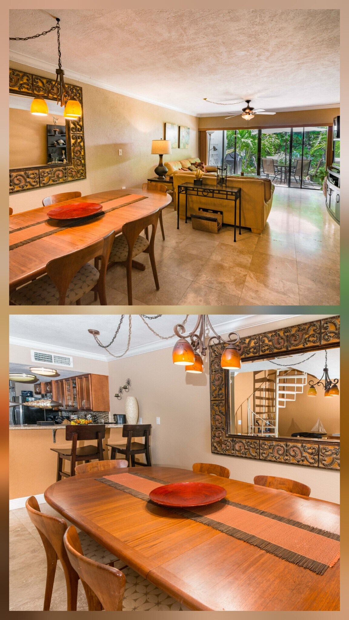 Long dining table next to island and kitchen. - 87200 Overseas Hwy