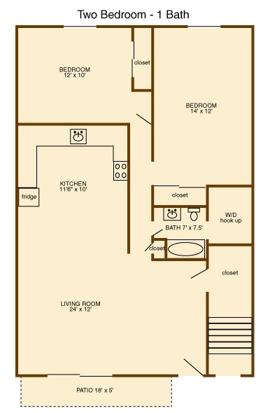 2BR/1BA - Vineland 86 Apartments