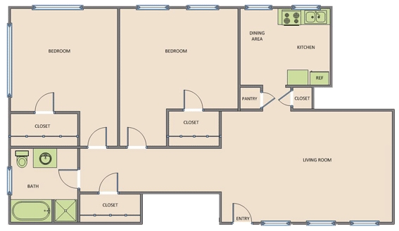 Floorplan - Baldwin Manor and Windsor Manor Apartments