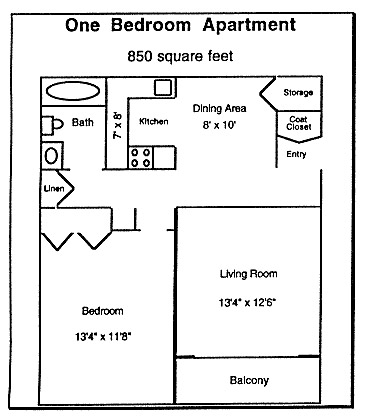 1BR/1BA - Cedar Ridge Apartments