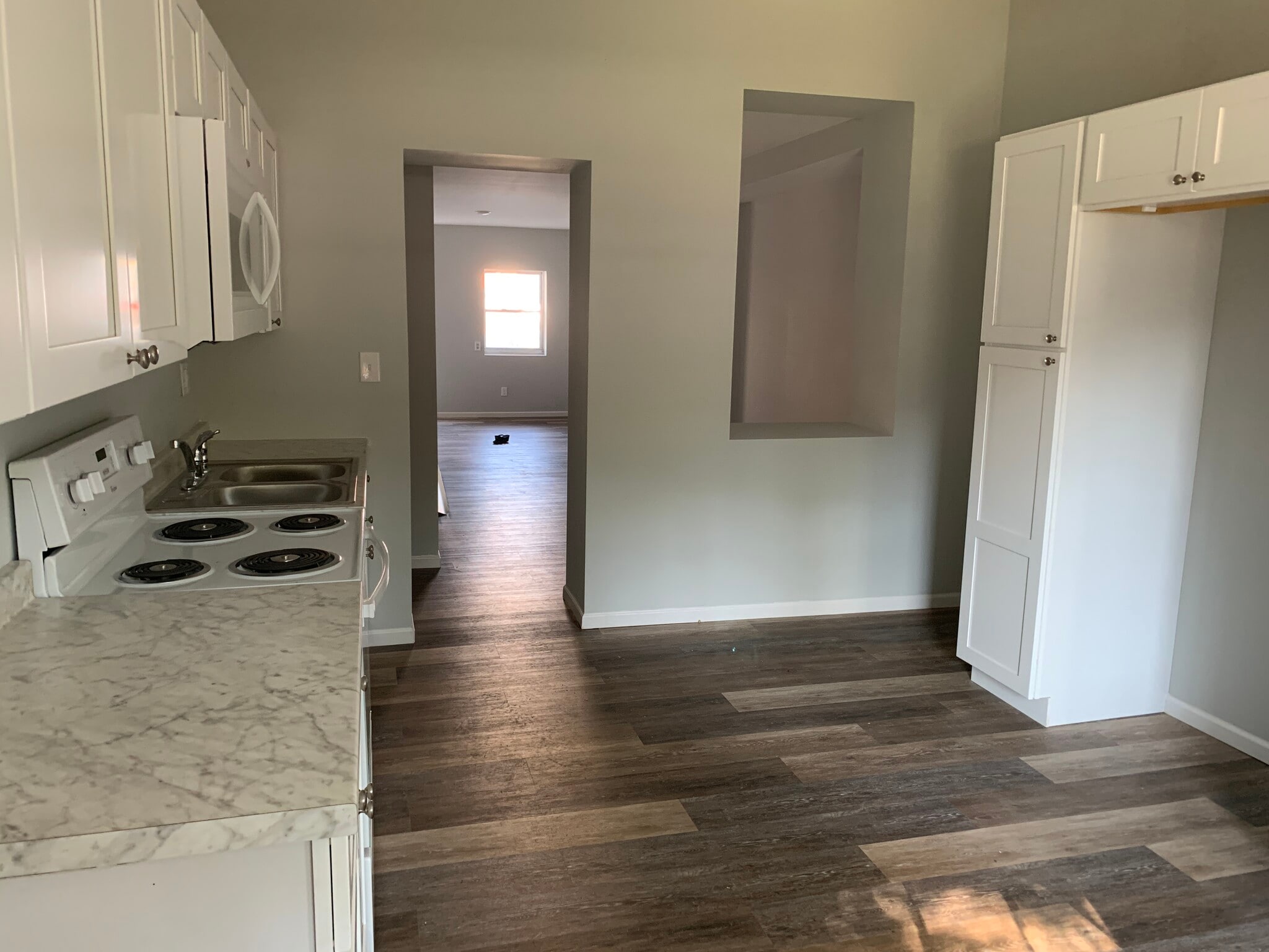 Kitchen looking into DR and LR - 407 Hamilton St
