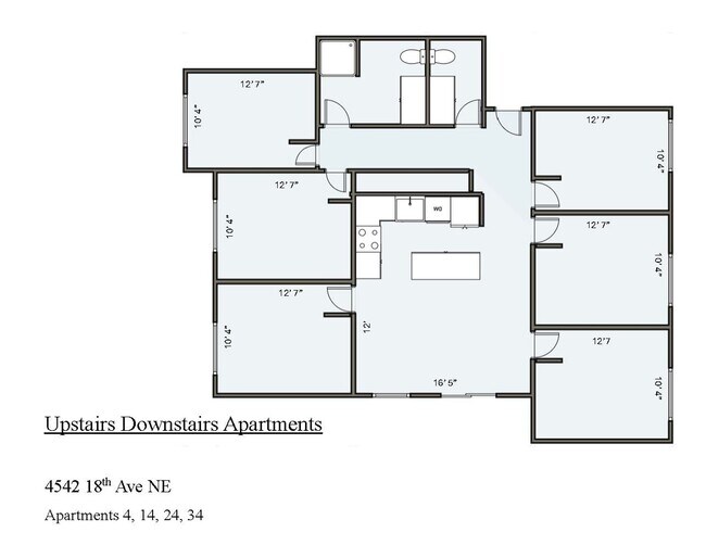 Floorplan - Upstairs Downstairs Apartments