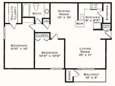 2BR/1BA - Bay Pointe Apartments